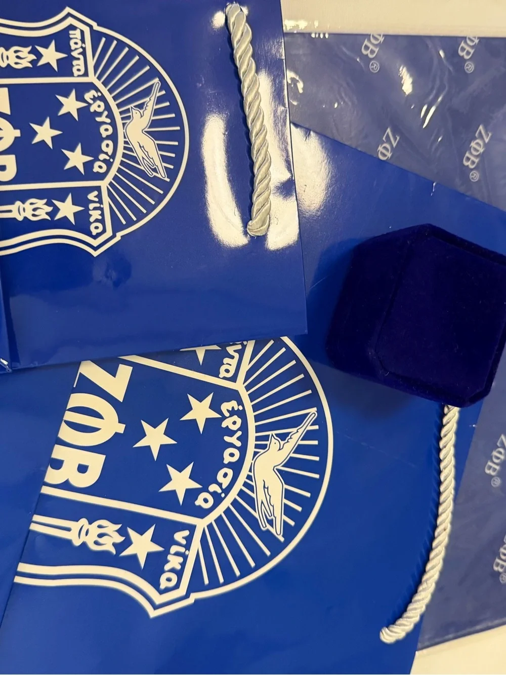 Zeta phi Beta gift bags set with matching box